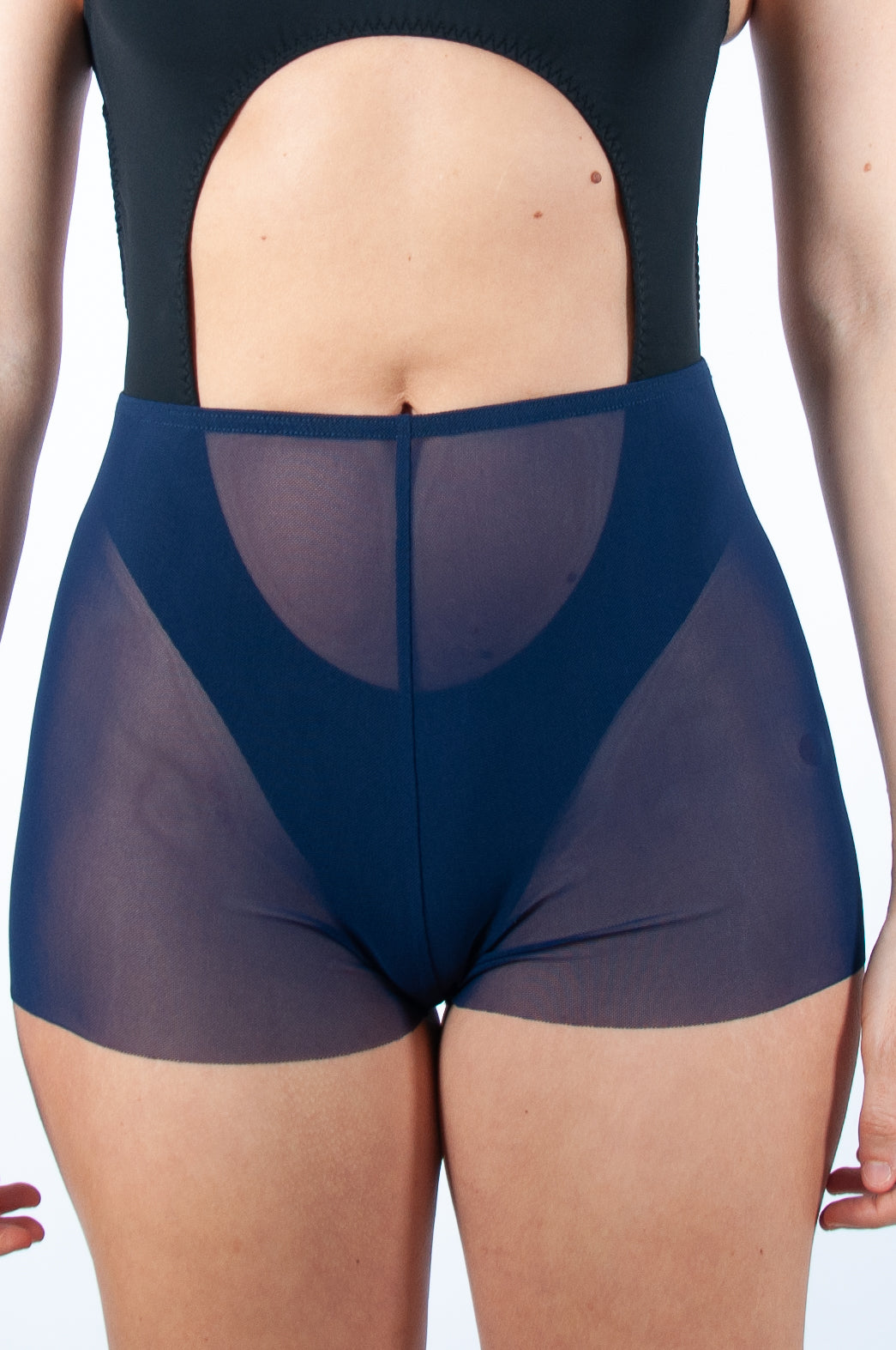 Mesh Shorts Winter Edition Dark Navy für Poledance – Detail
